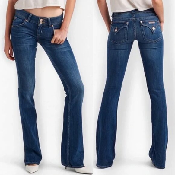 Hudson Signature Bootcut Mid-Rise Jean Size 31 Denim Baby Flared Flap Pocket Y2K - Picture 1 of 16